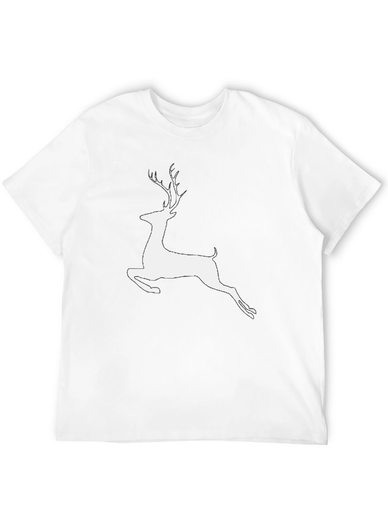 Reindeer Graphic Tee - Black Cotton Casual Shirt