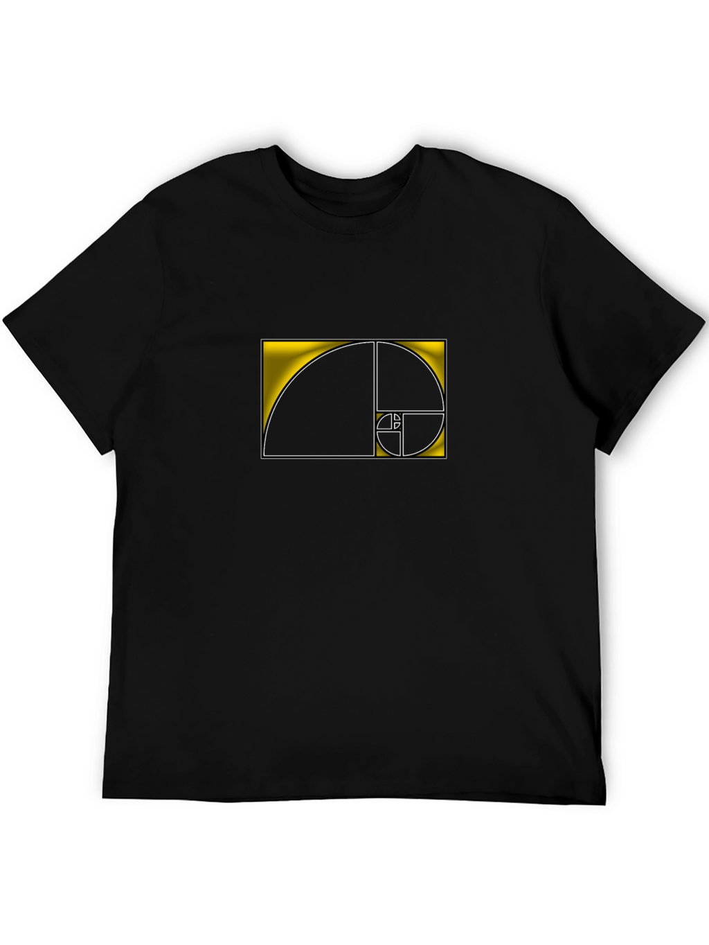 Golden Ratio Black T-Shirt - Geometric Design