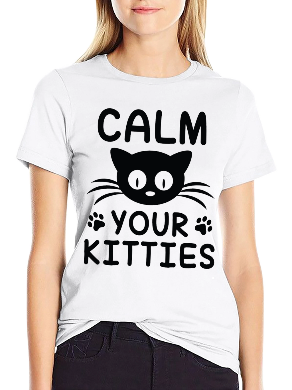 Calm Your Kitties Black Graphic Tee