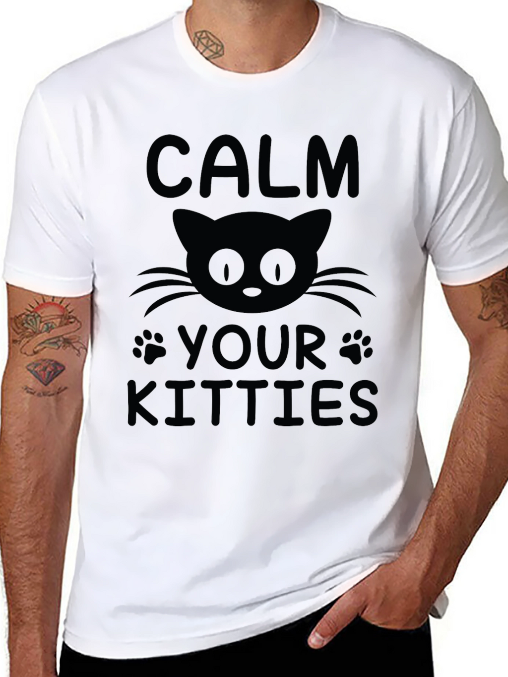 Calm Your Kitties Black Graphic Tee