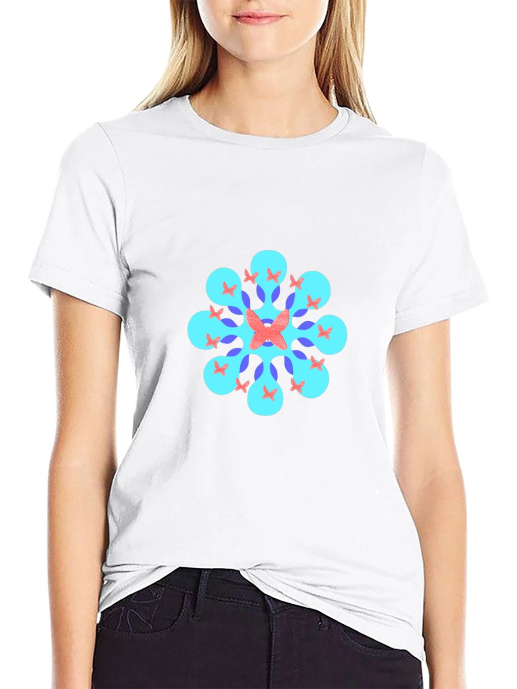 Geometric Butterfly T-Shirt - Black