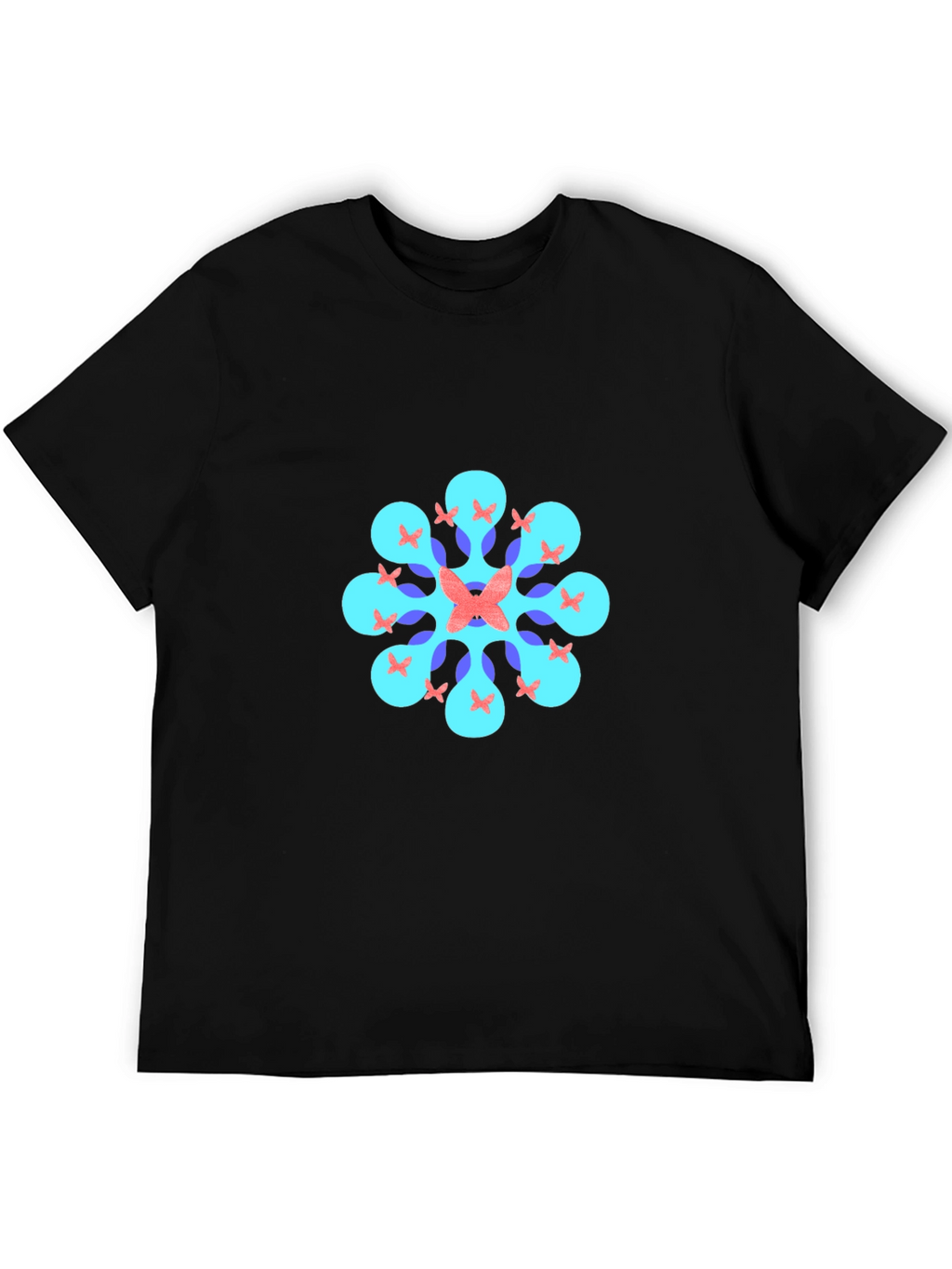 Geometric Butterfly T-Shirt - Black