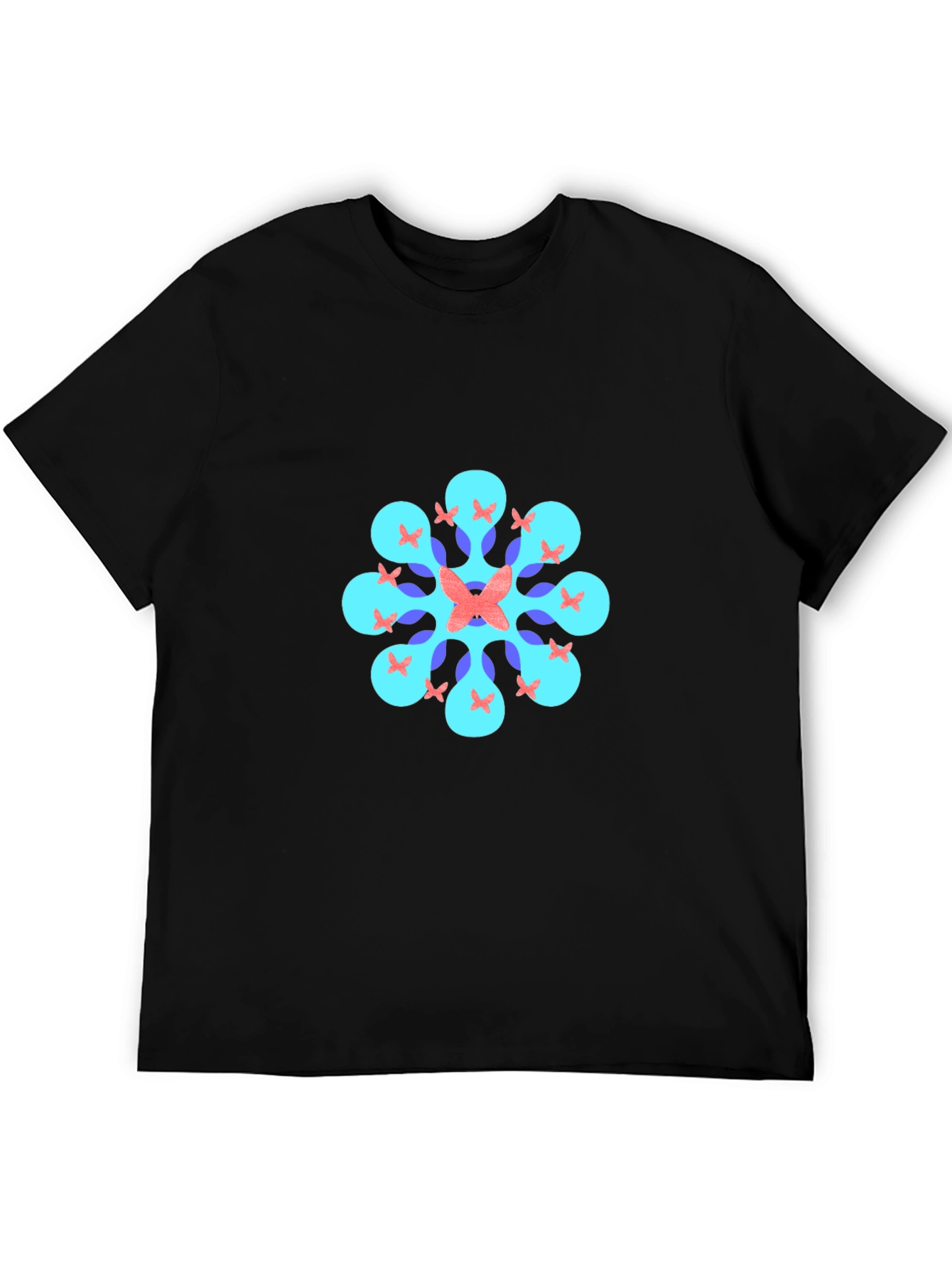 Geometric Butterfly T-Shirt - Black