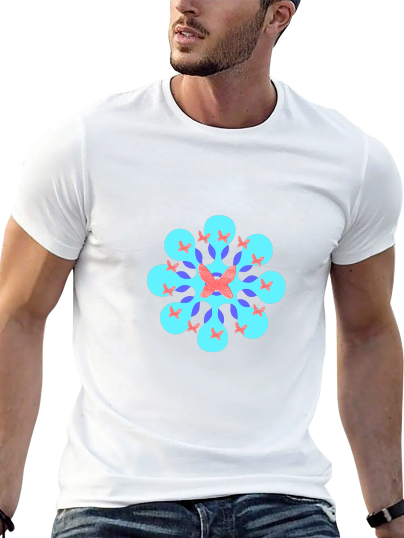 Geometric Butterfly T-Shirt - Black
