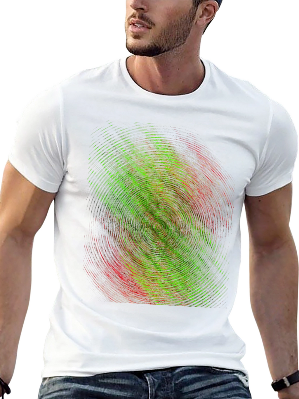 Vortex Graphic Black T-Shirt - Modern Abstract Design