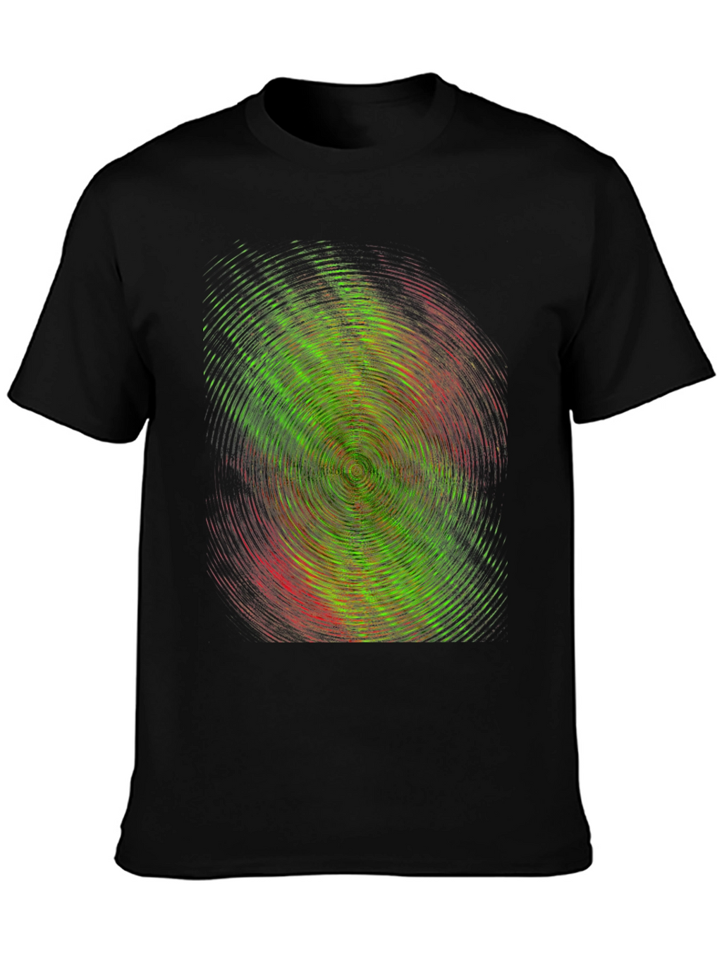 Vortex Graphic Black T-Shirt - Modern Abstract Design