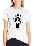 Mystic Moon Goddess Black T-Shirt