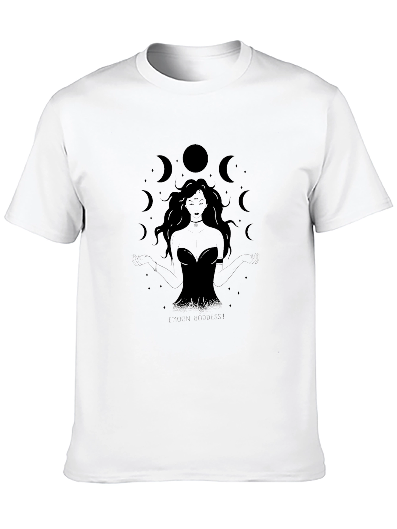 Mystic Moon Goddess Black T-Shirt