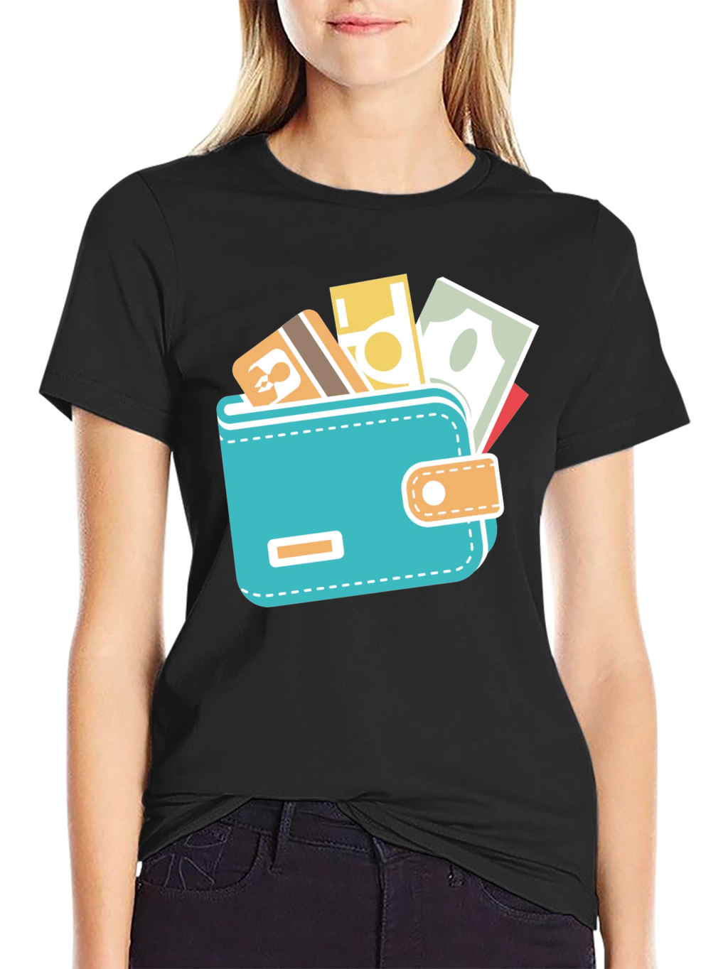 Wallet Graphic Black Tee