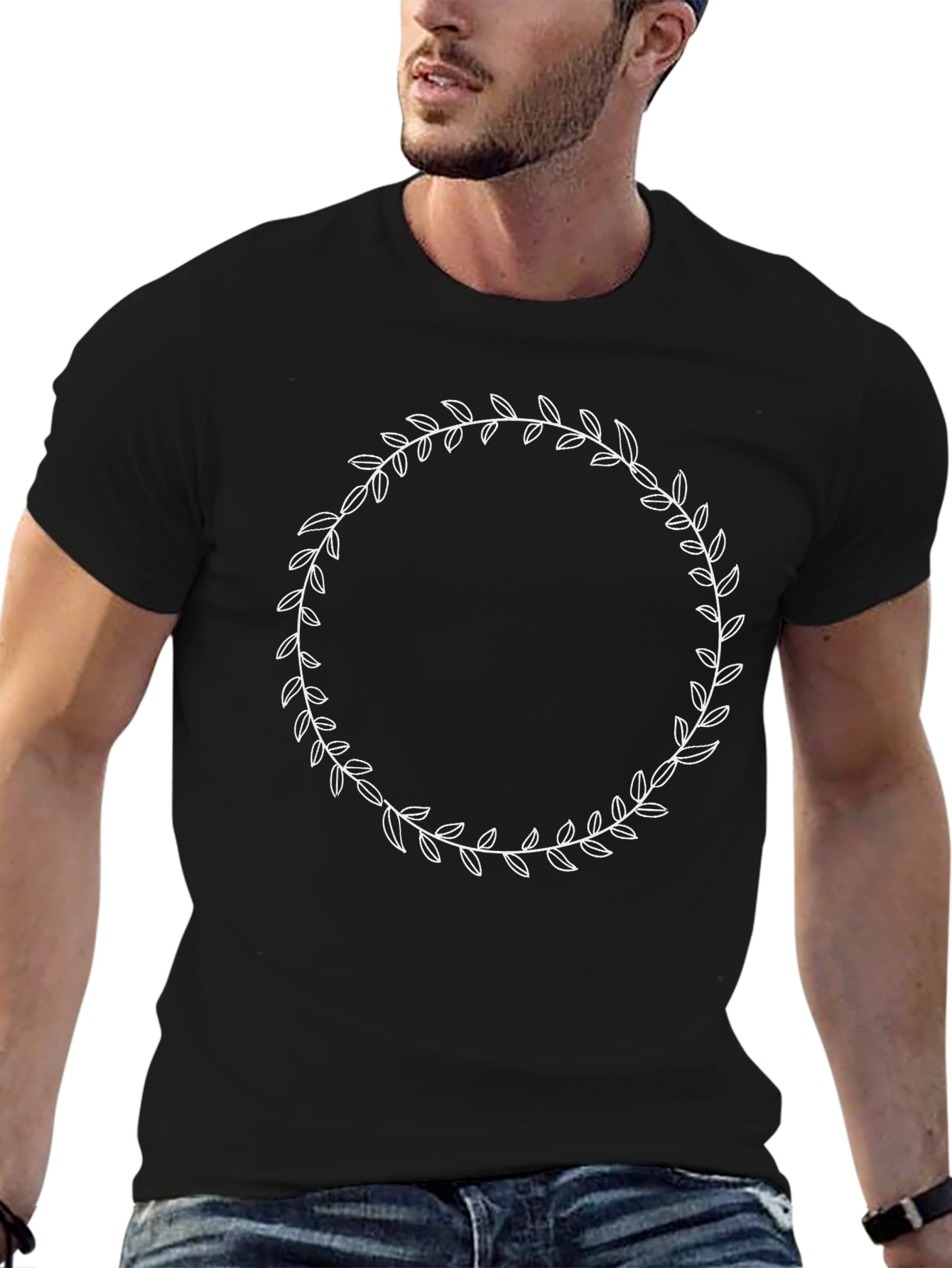 Leaf Wreath Graphic T-Shirt