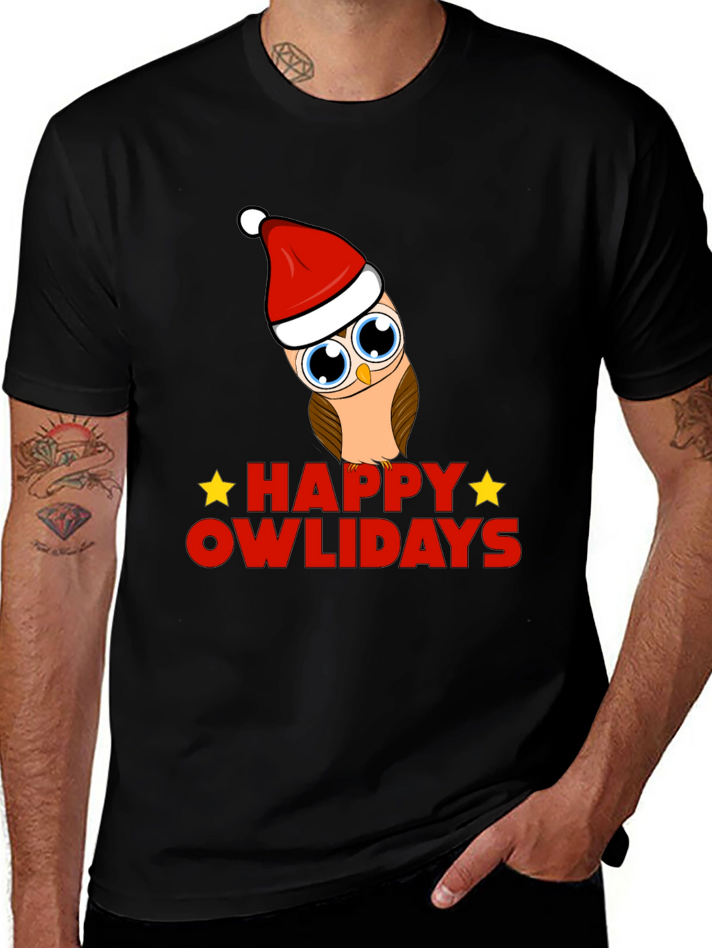 Happy Owlidays Holiday Graphic T-Shirt