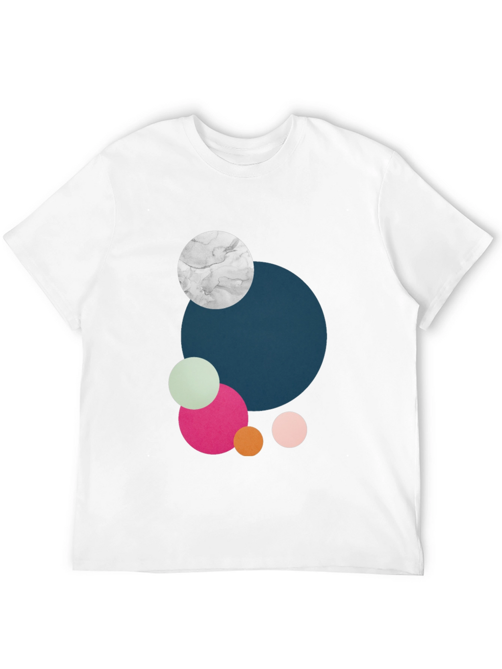 Modern Abstract Circles Graphic Tee - Black