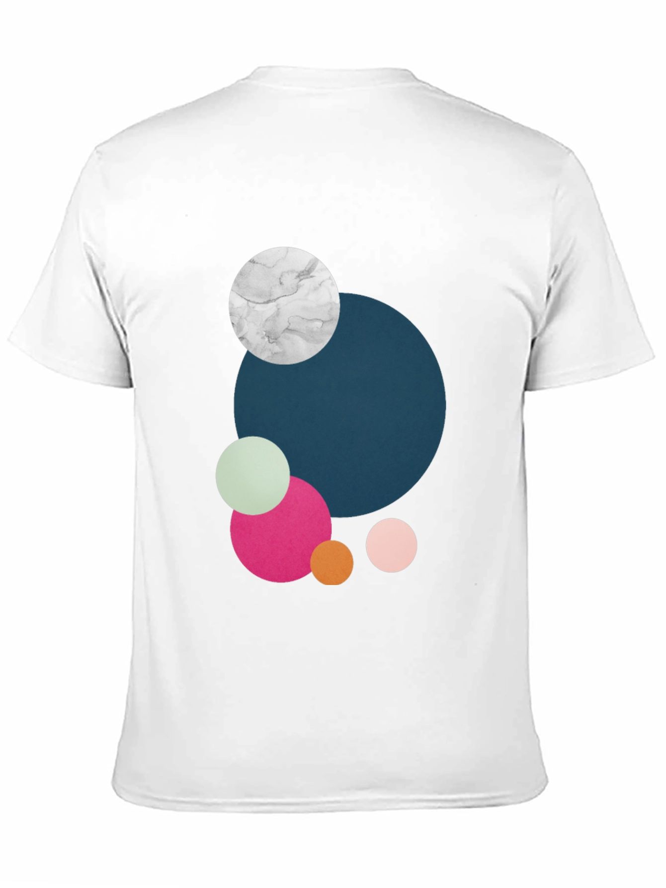 Modern Abstract Circles Graphic Tee - Black