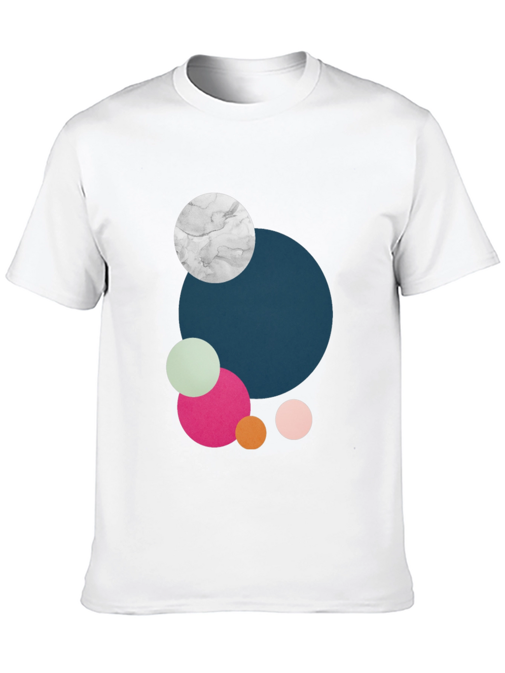 Modern Abstract Circles Graphic Tee - Black