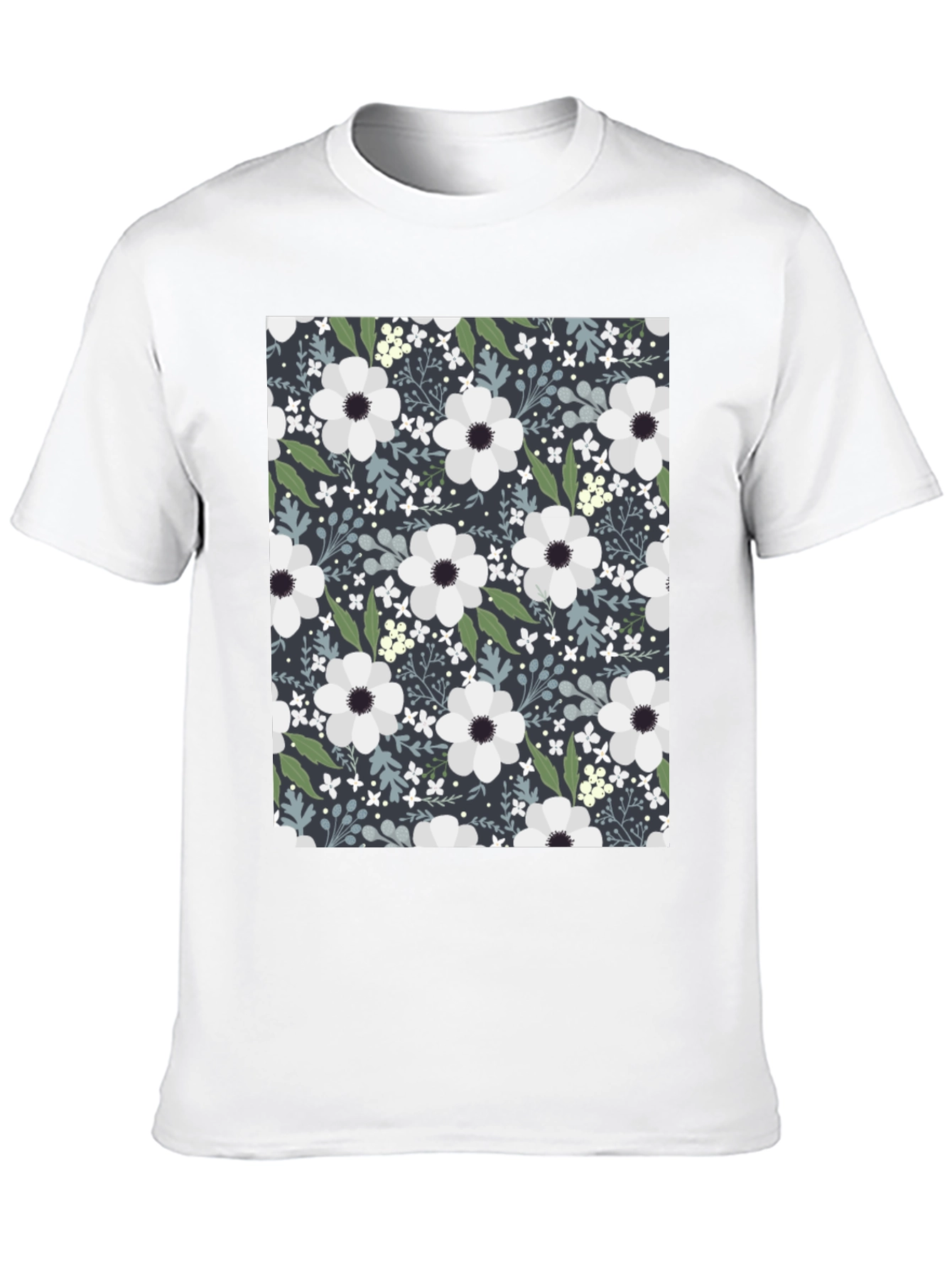 Floral Print Crew Neck T-Shirt - Casual & Stylish