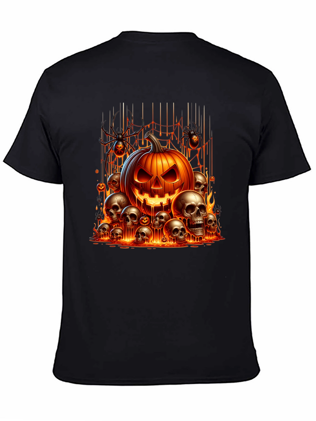Halloween Pumpkin and Skull Graphic Tee