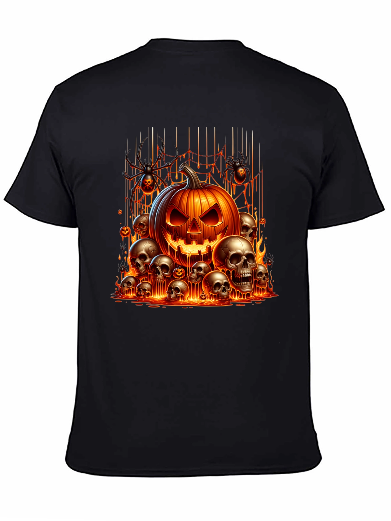 Halloween Pumpkin and Skull Graphic Tee