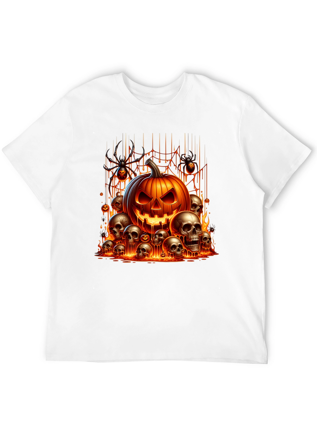 Halloween Pumpkin and Skull Graphic Tee