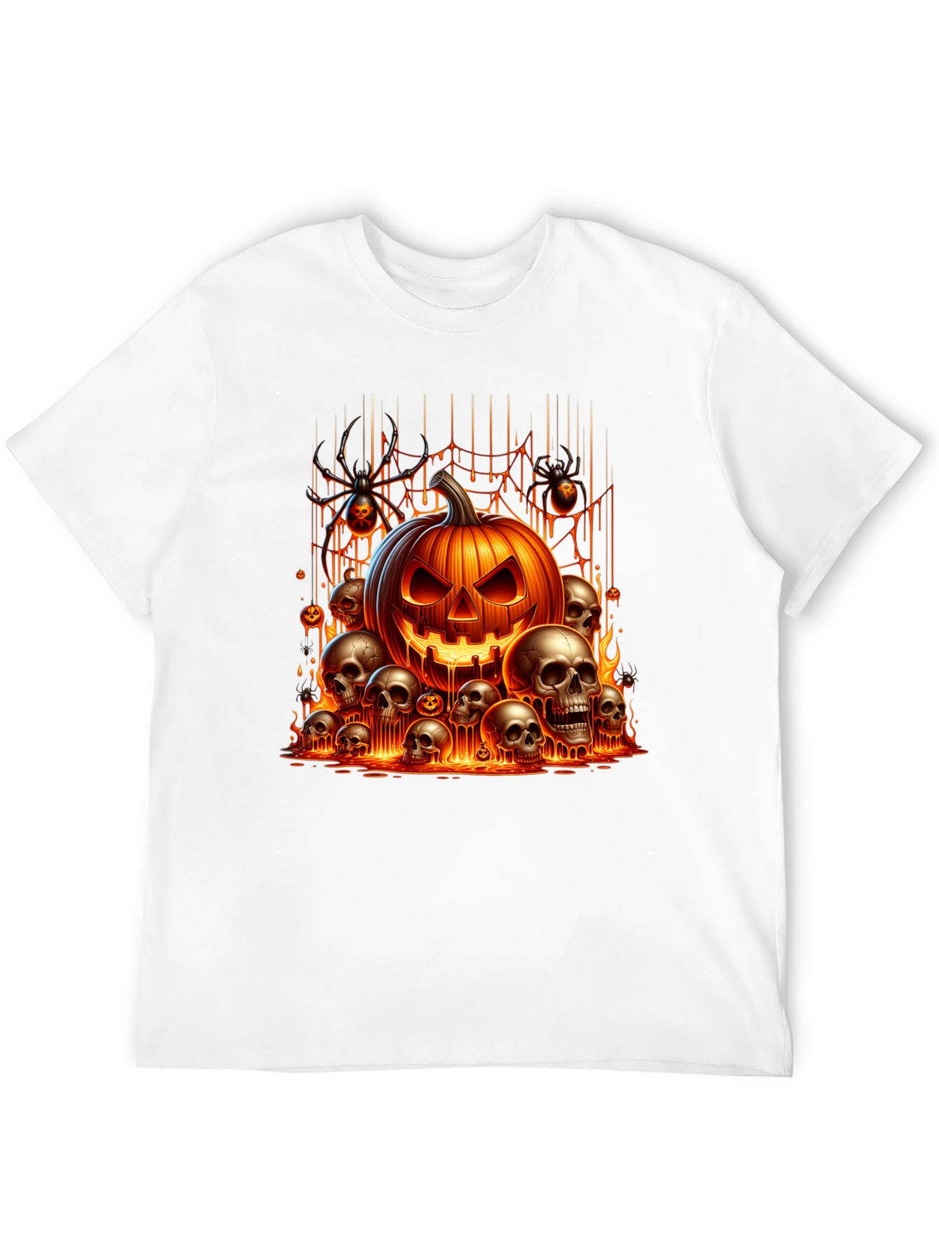 Halloween Pumpkin and Skull Graphic Tee