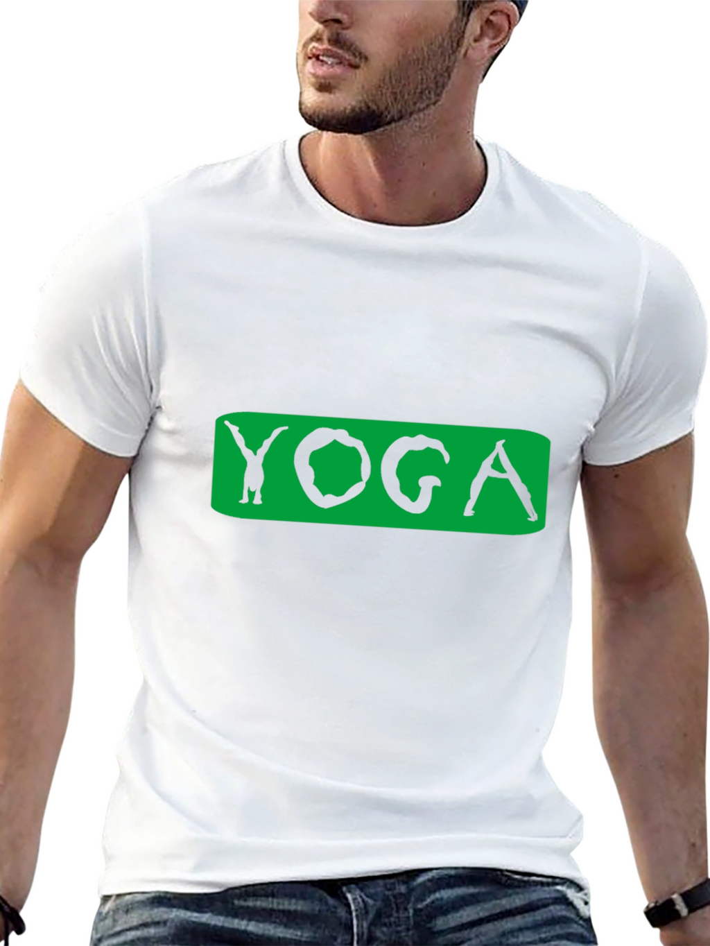 Yoga Pose Graphic Tee - Black Cotton Blend
