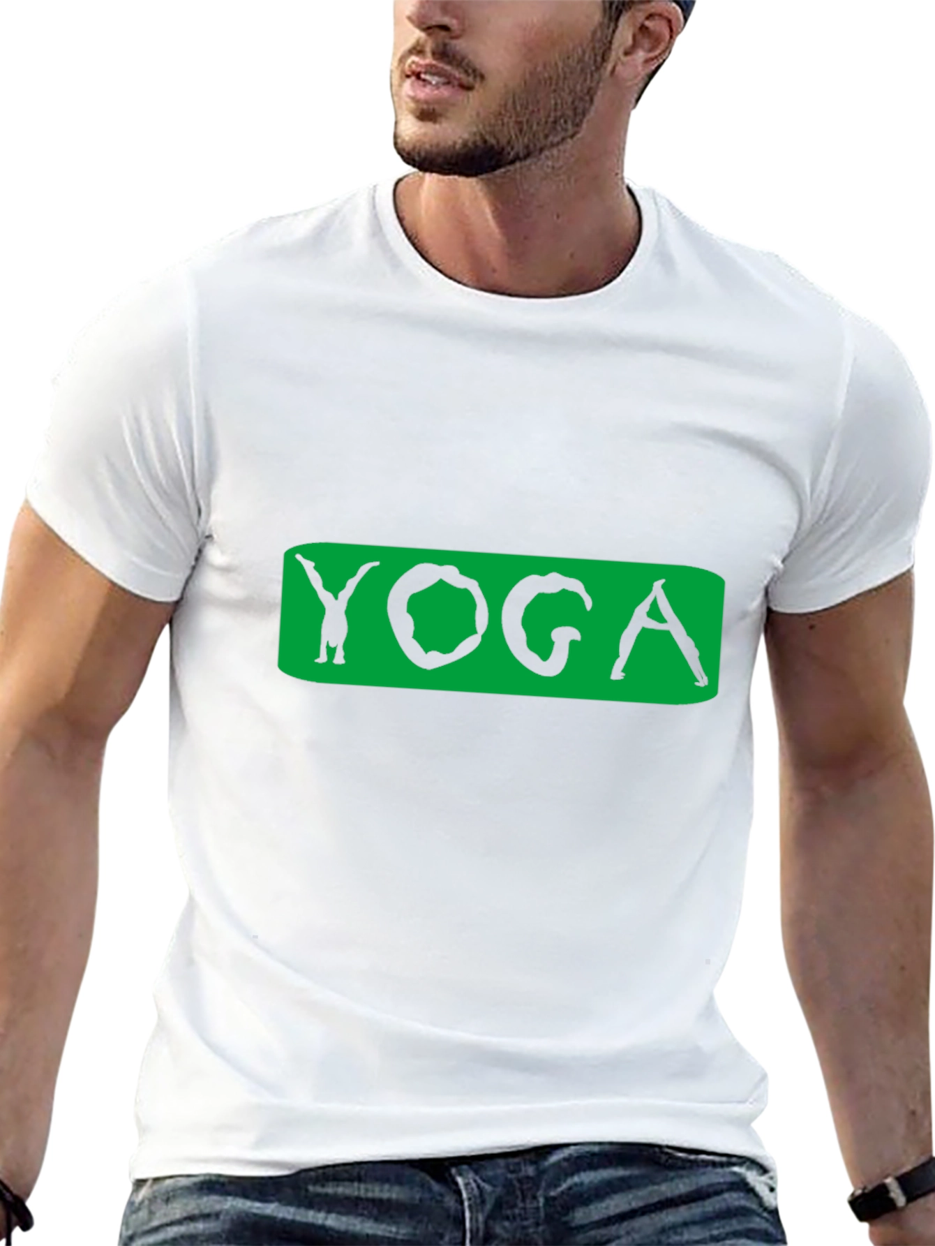 Yoga Pose Graphic Tee - Black Cotton Blend