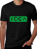 Yoga Pose Graphic Tee - Black Cotton Blend