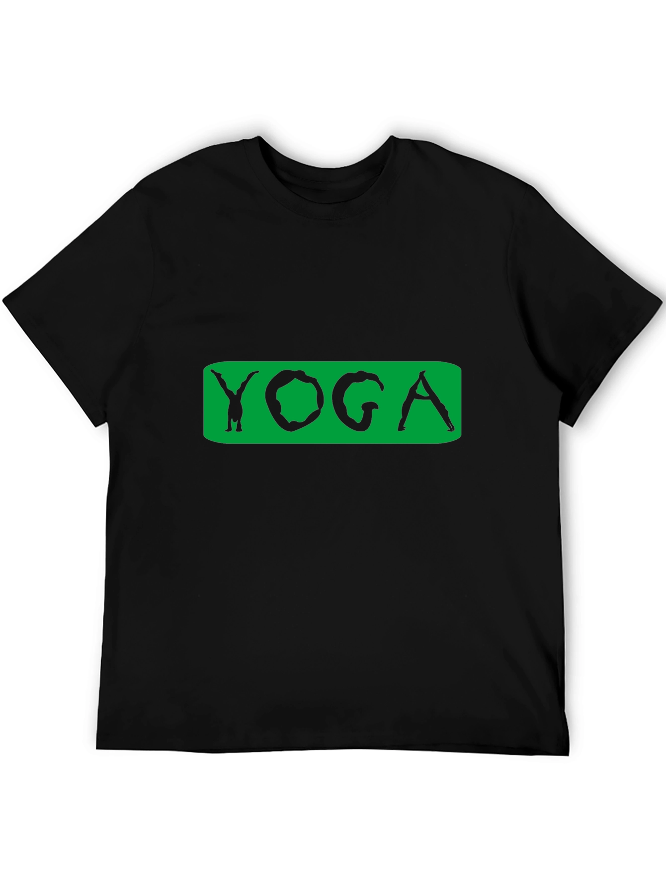 Yoga Pose Graphic Tee - Black Cotton Blend
