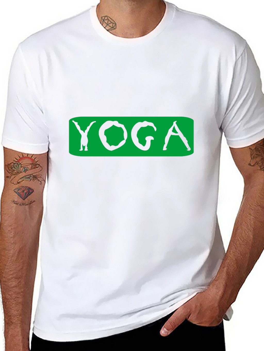 Yoga Pose Graphic Tee - Black Cotton Blend