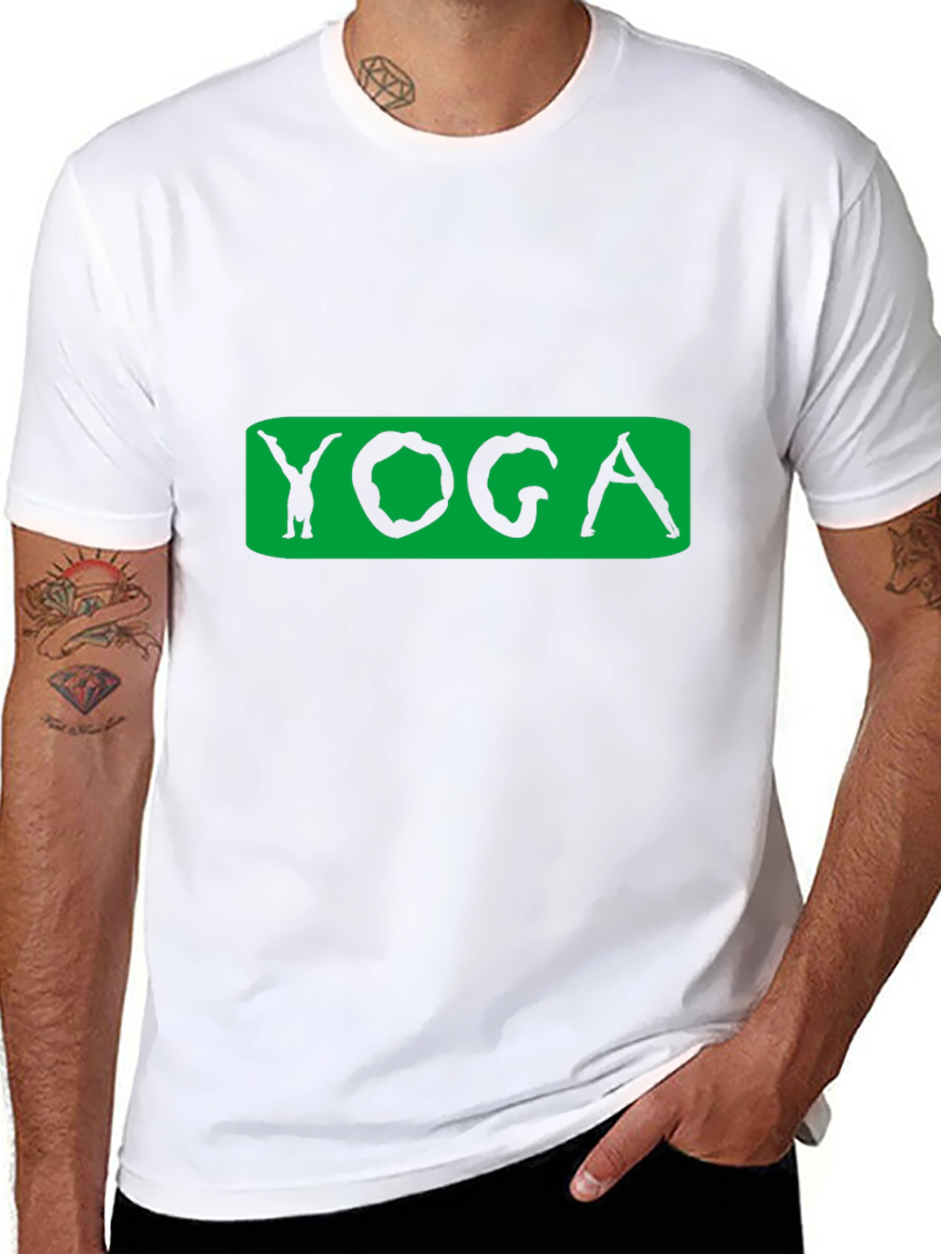 Yoga Pose Graphic Tee - Black Cotton Blend