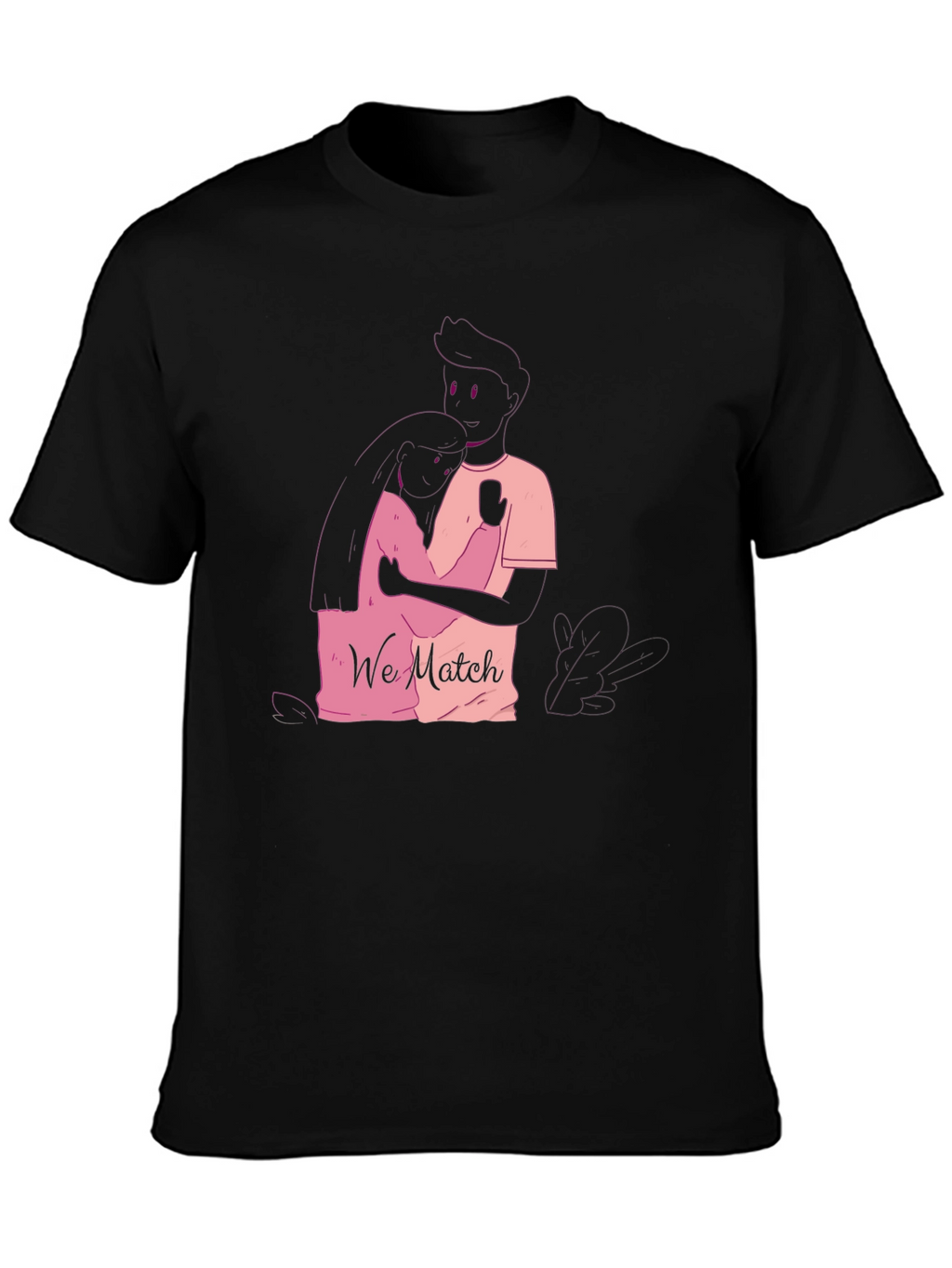 Matching Couple Graphic Tee - We Match Black T-Shirt