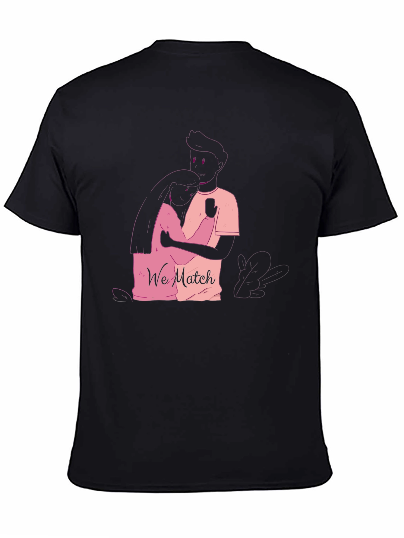 Matching Couple Graphic Tee - We Match Black T-Shirt