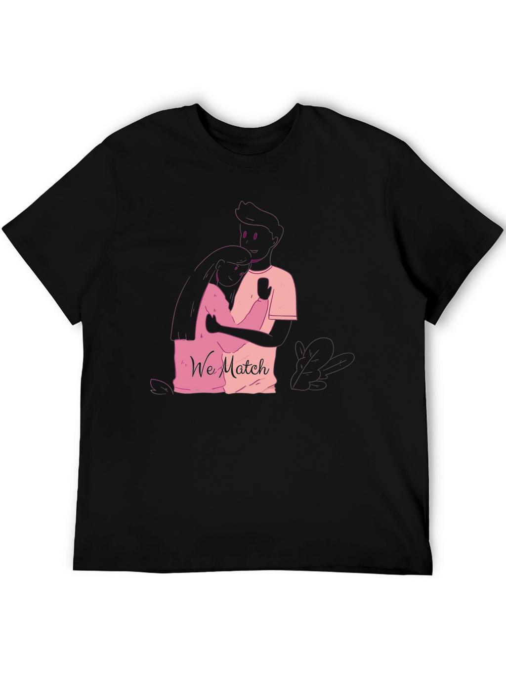 Matching Couple Graphic Tee - We Match Black T-Shirt