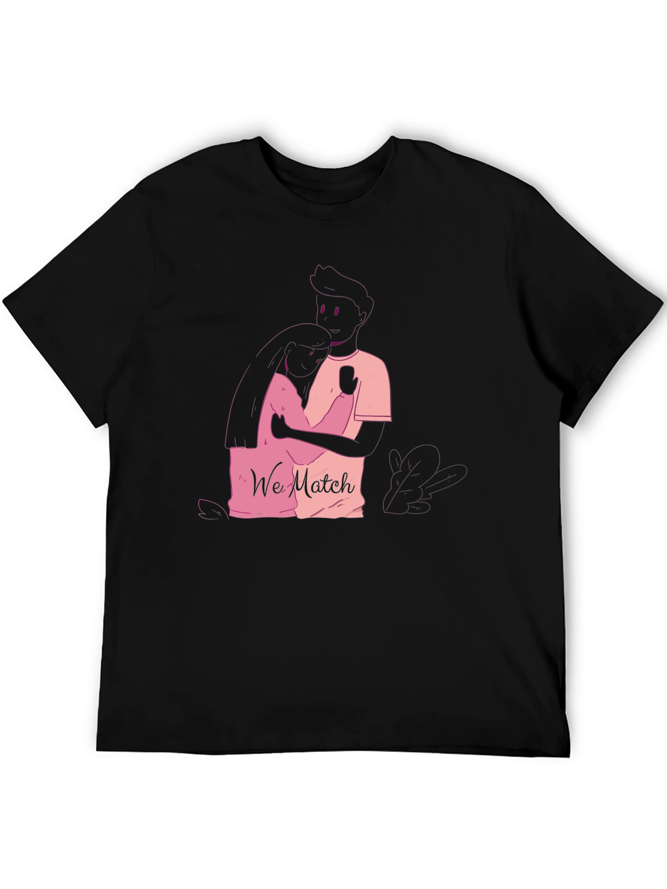 Matching Couple Graphic Tee - We Match Black T-Shirt