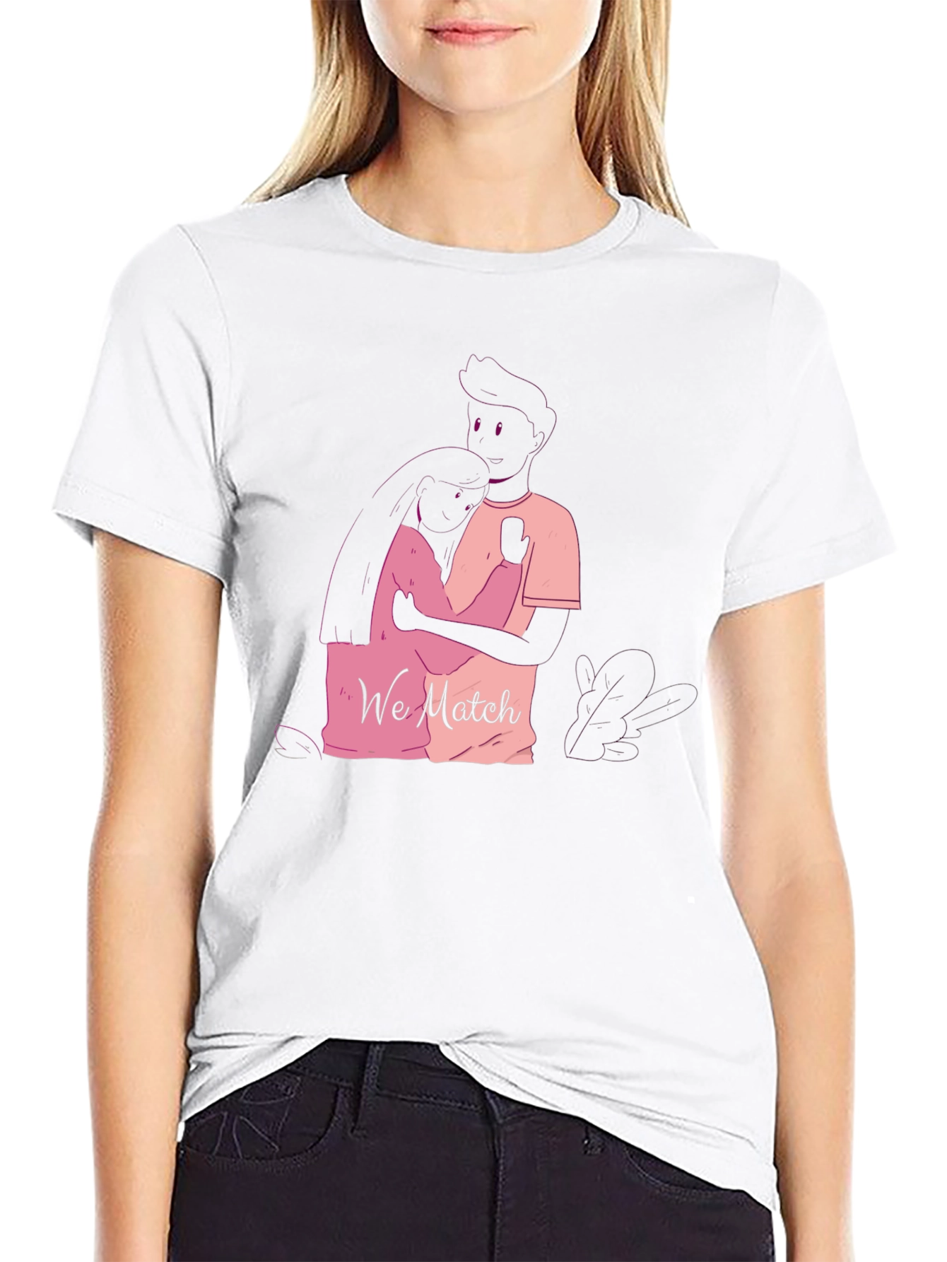 Matching Couple Graphic Tee - We Match Black T-Shirt