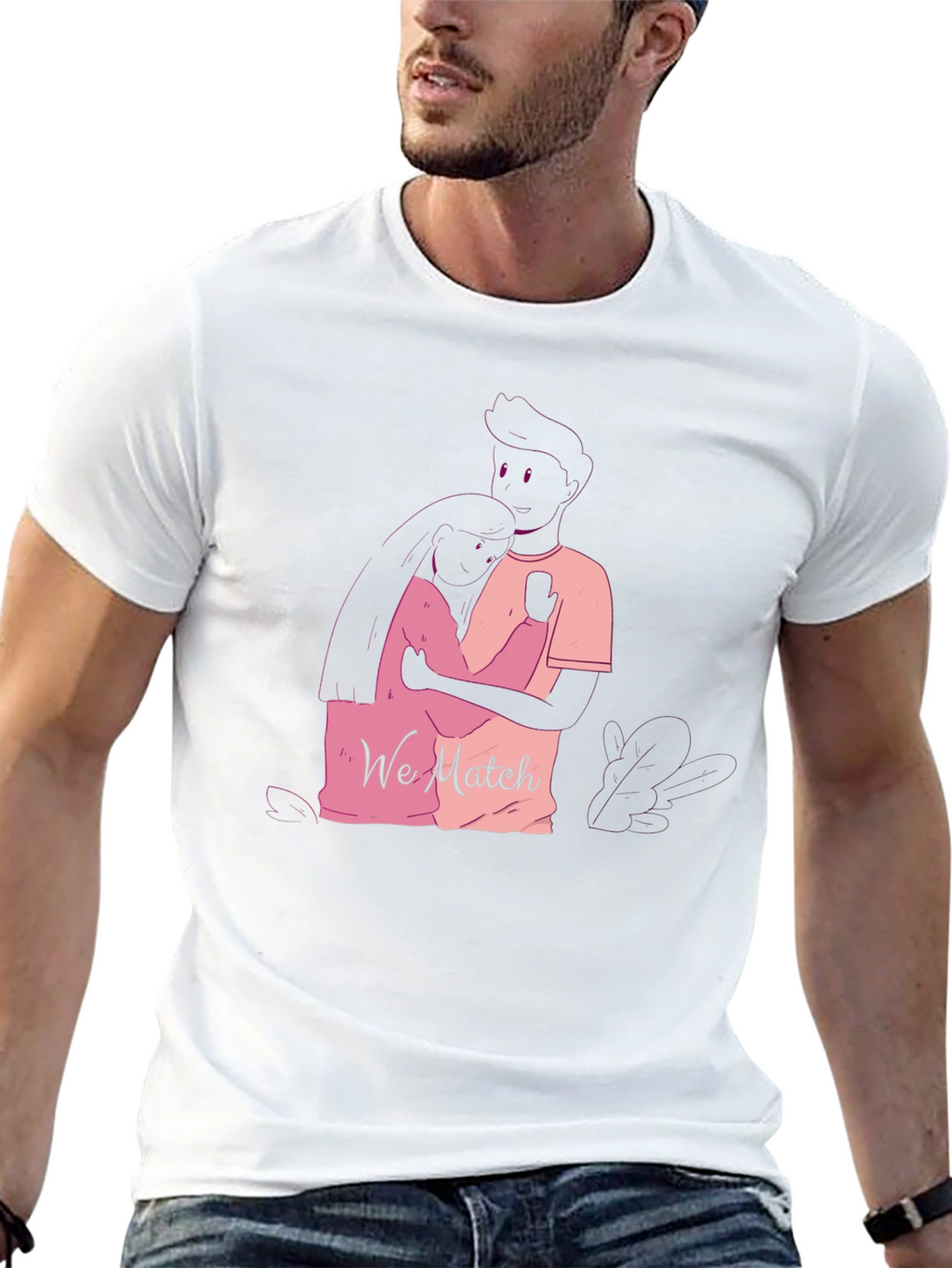 Matching Couple Graphic Tee - We Match Black T-Shirt