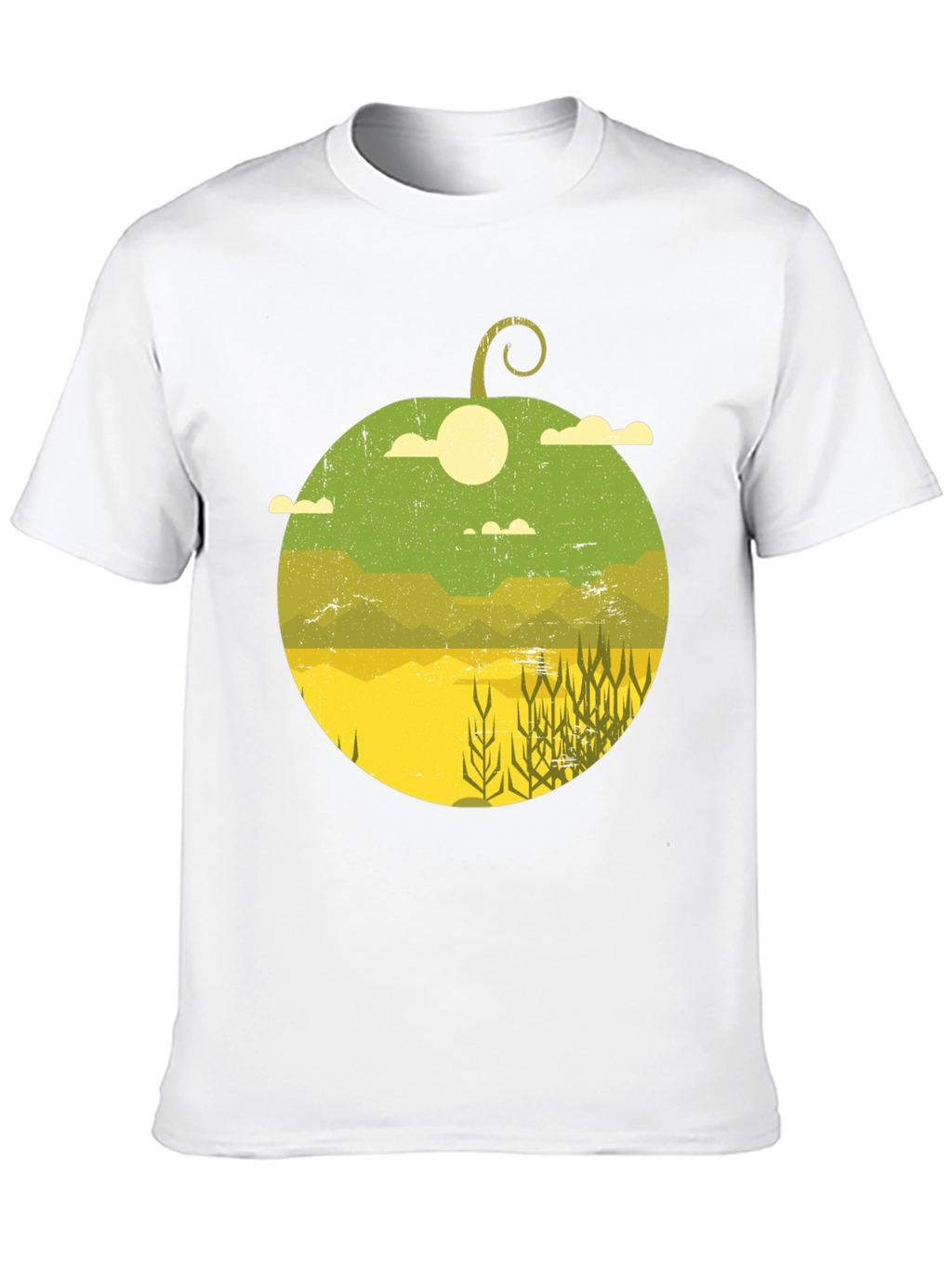 Nature Scene Graphic Tee - Black Casual T-Shirt