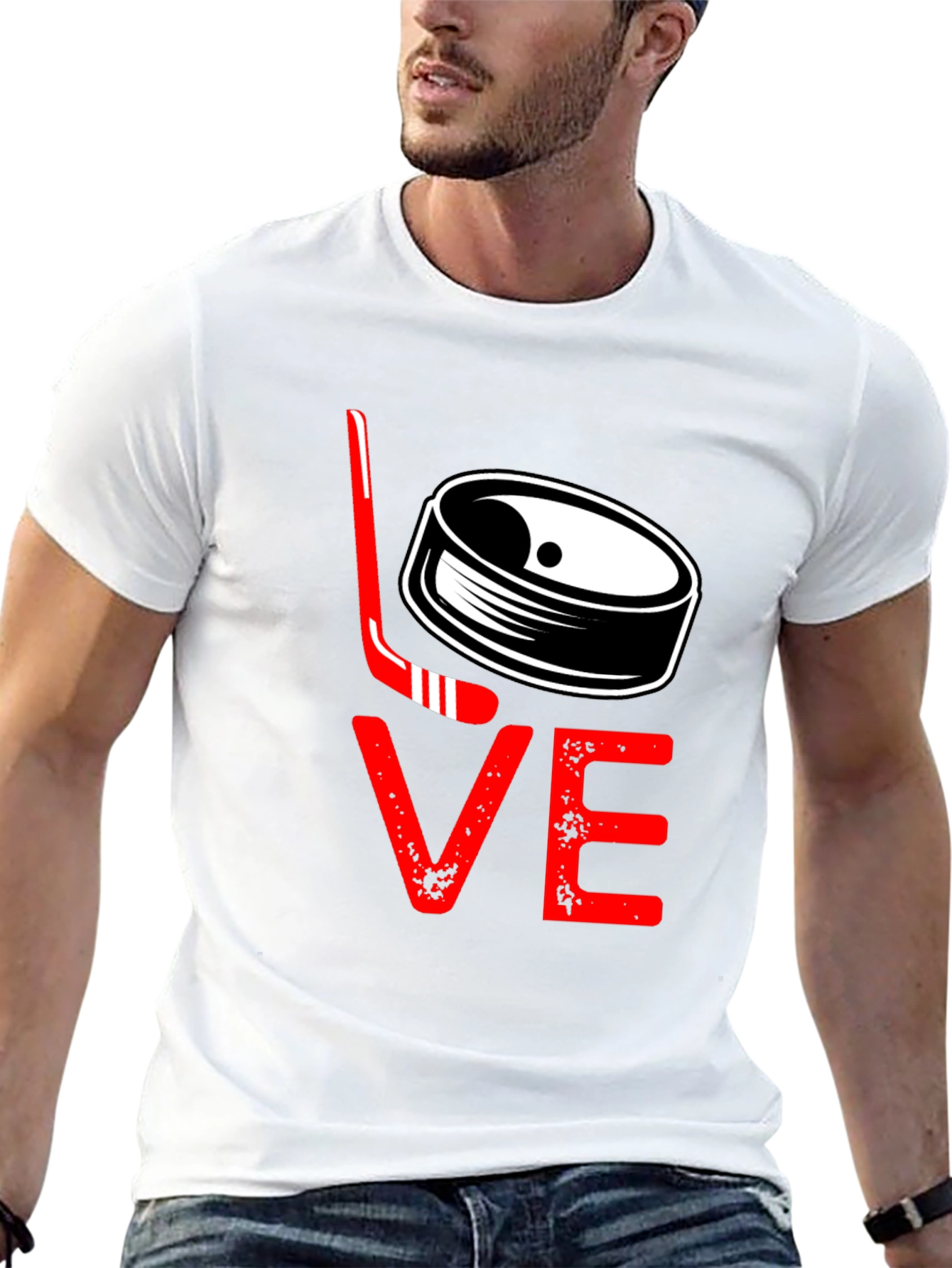 Hockey Love Graphic Tee - Black