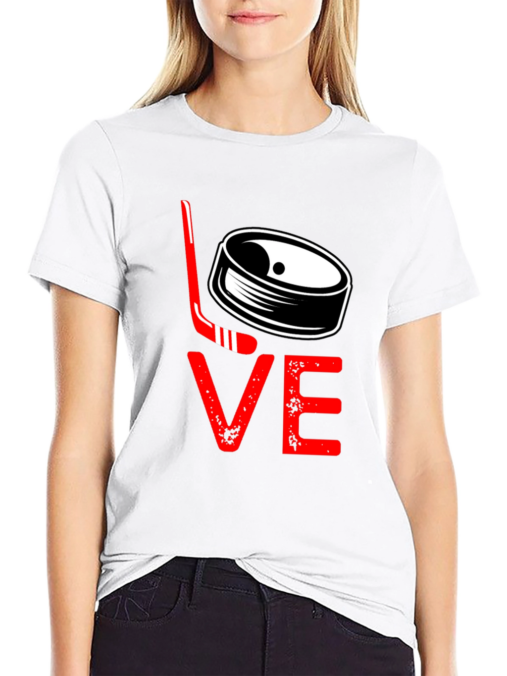 Hockey Love Graphic Tee - Black