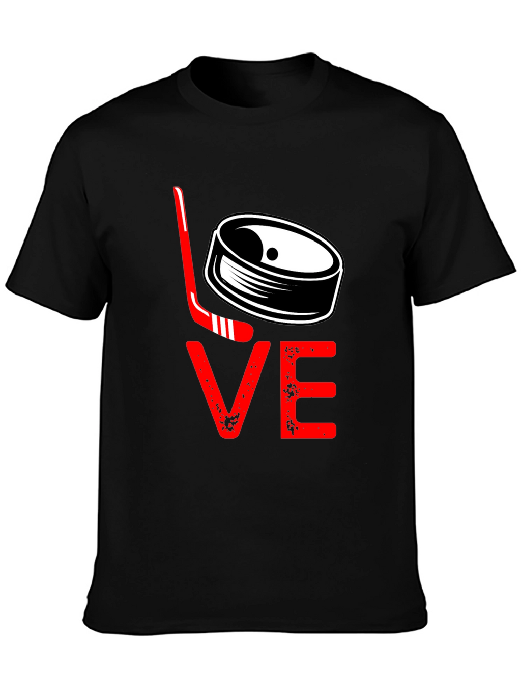 Hockey Love Graphic Tee - Black