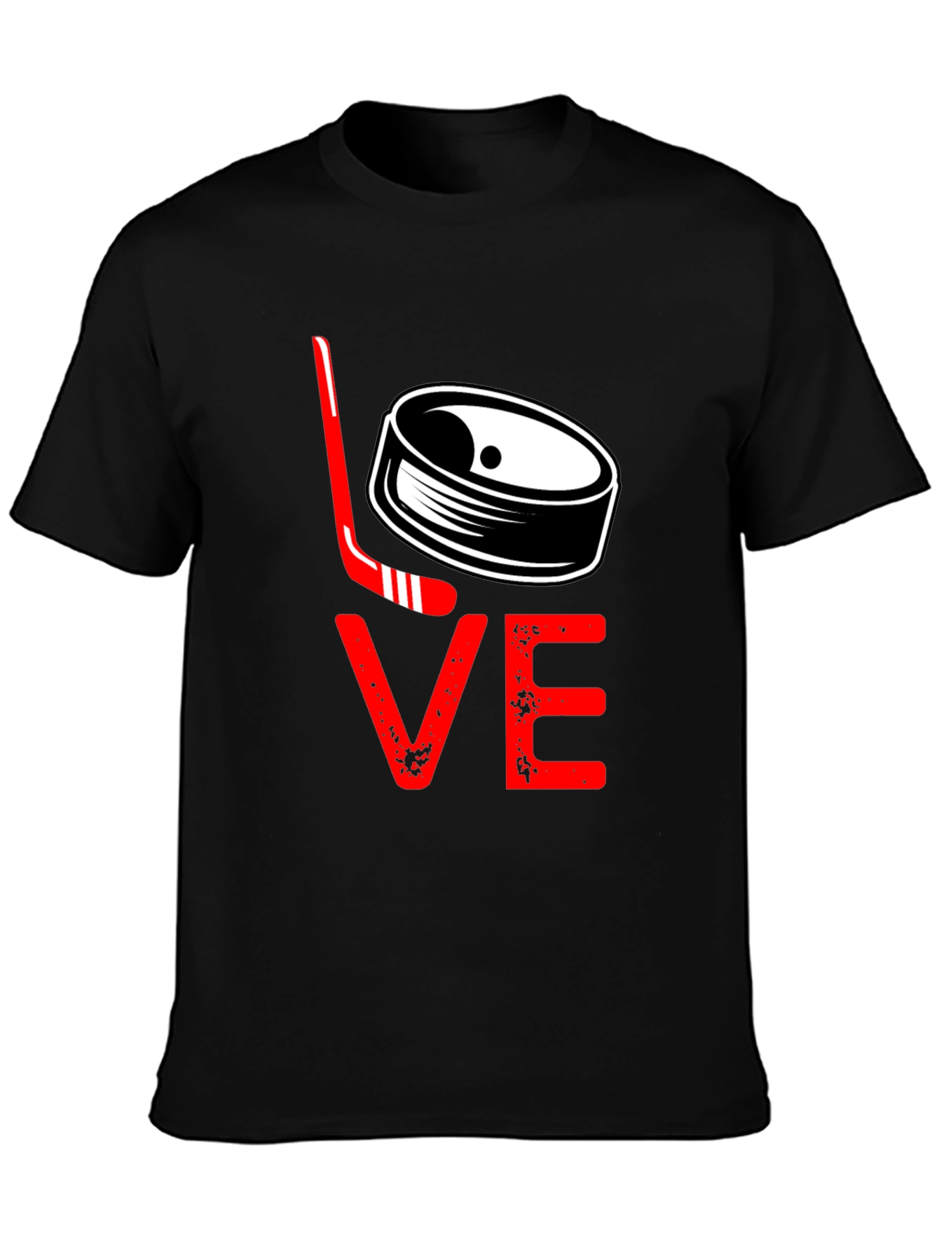 Hockey Love Graphic Tee - Black