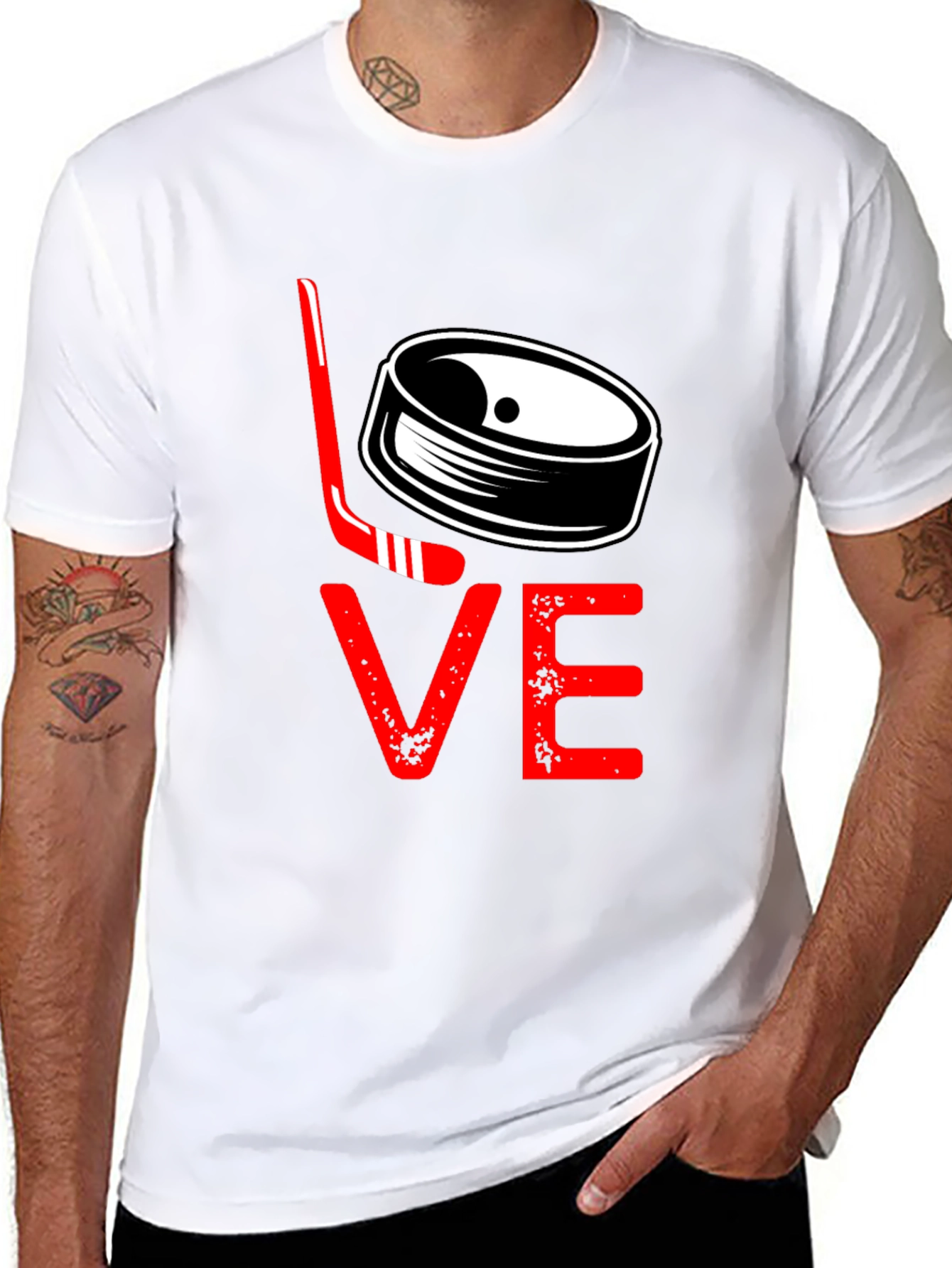 Hockey Love Graphic Tee - Black