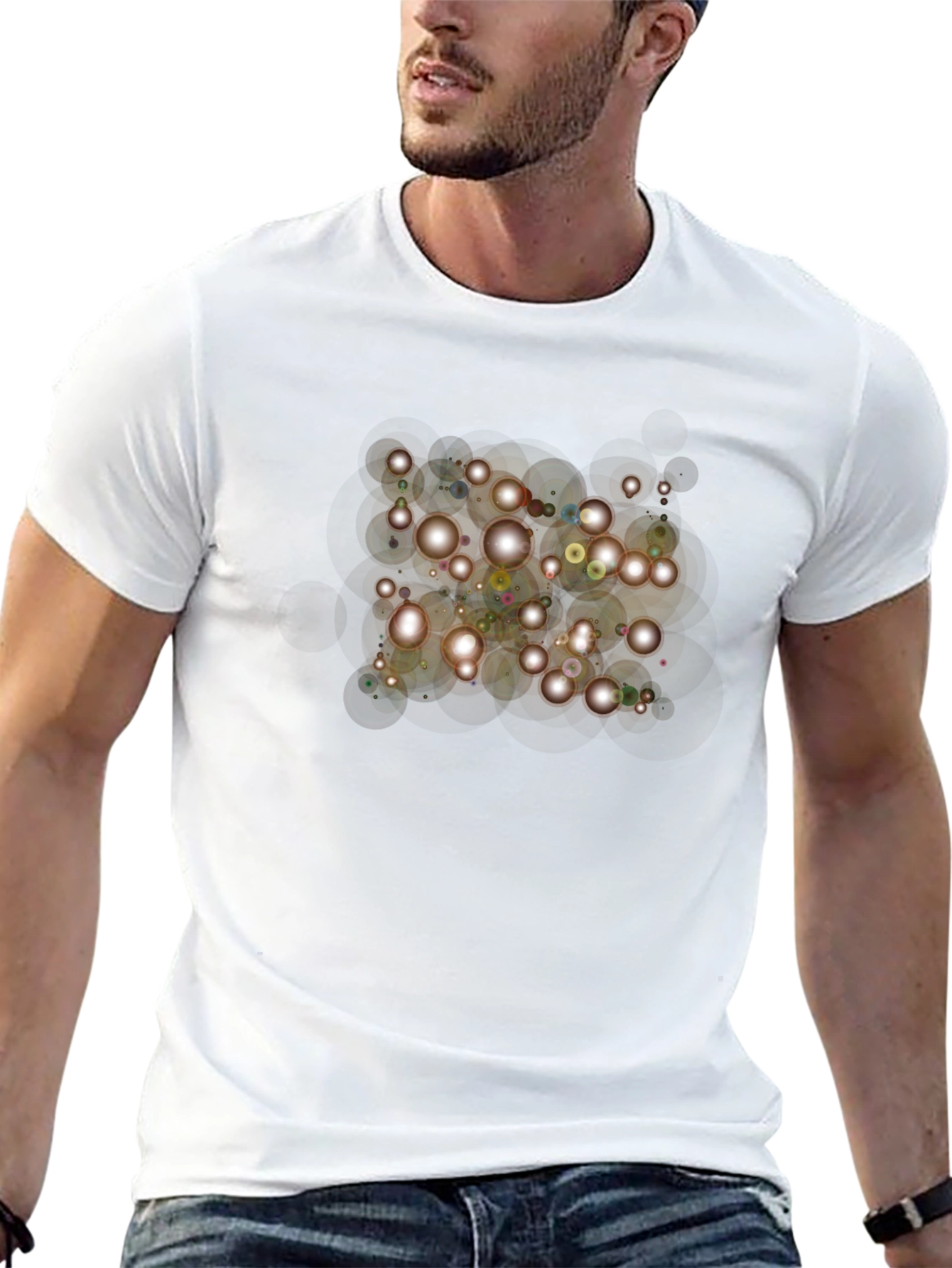 Sparkling Lights Graphic Black T-Shirt
