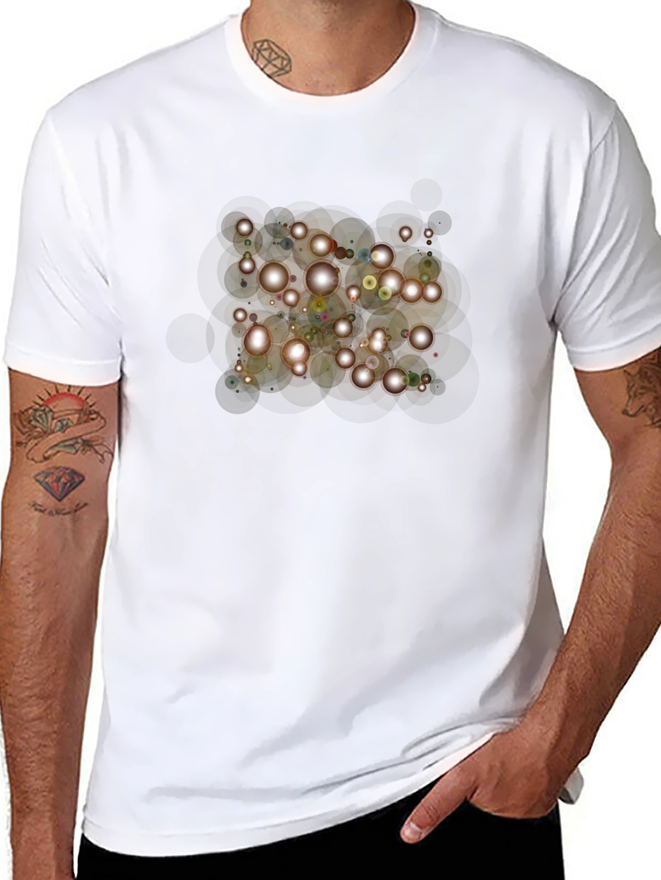 Sparkling Lights Graphic Black T-Shirt