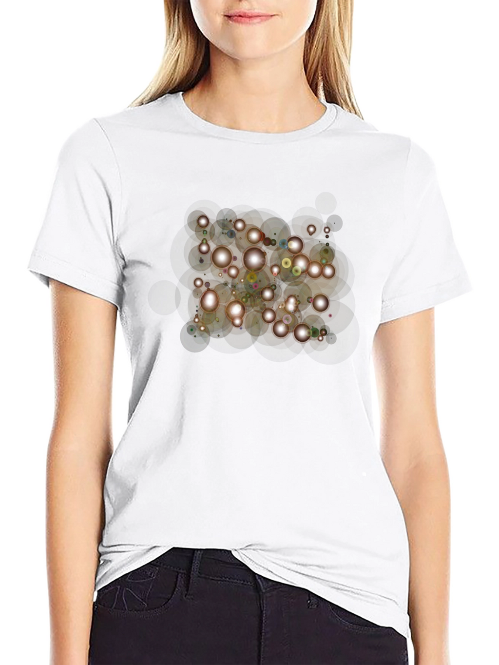 Sparkling Lights Graphic Black T-Shirt