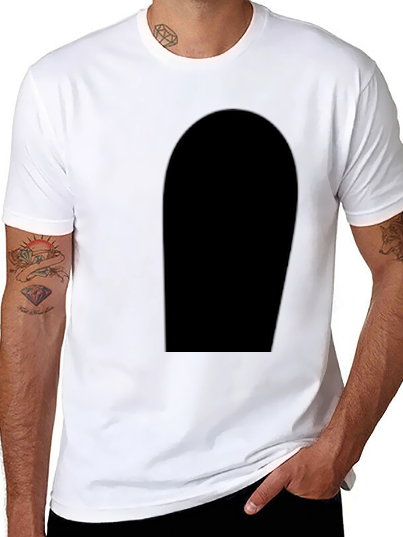 Mens Black Crew Neck T-Shirt - Casual Style