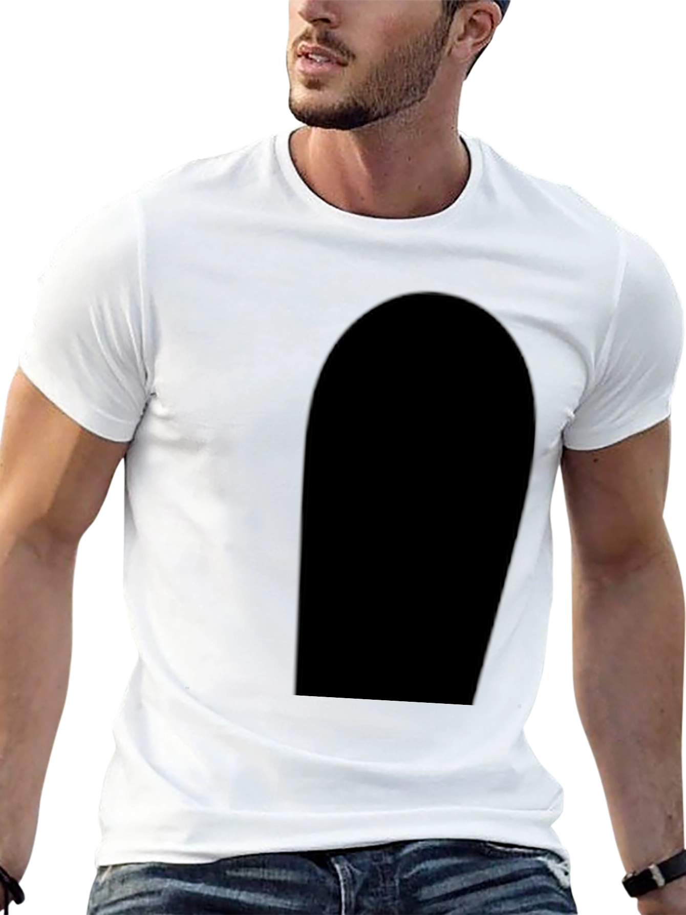 Mens Black Crew Neck T-Shirt - Casual Style
