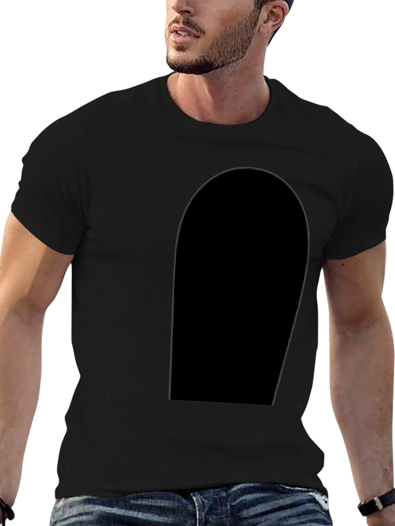 Mens Black Crew Neck T-Shirt - Casual Style