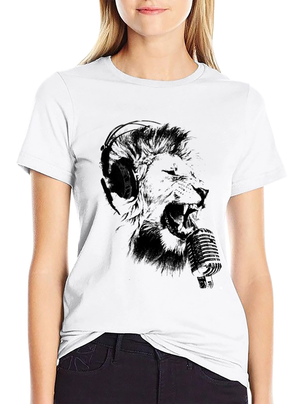 Lion DJ Graphic Tee - Mens Black T-Shirt