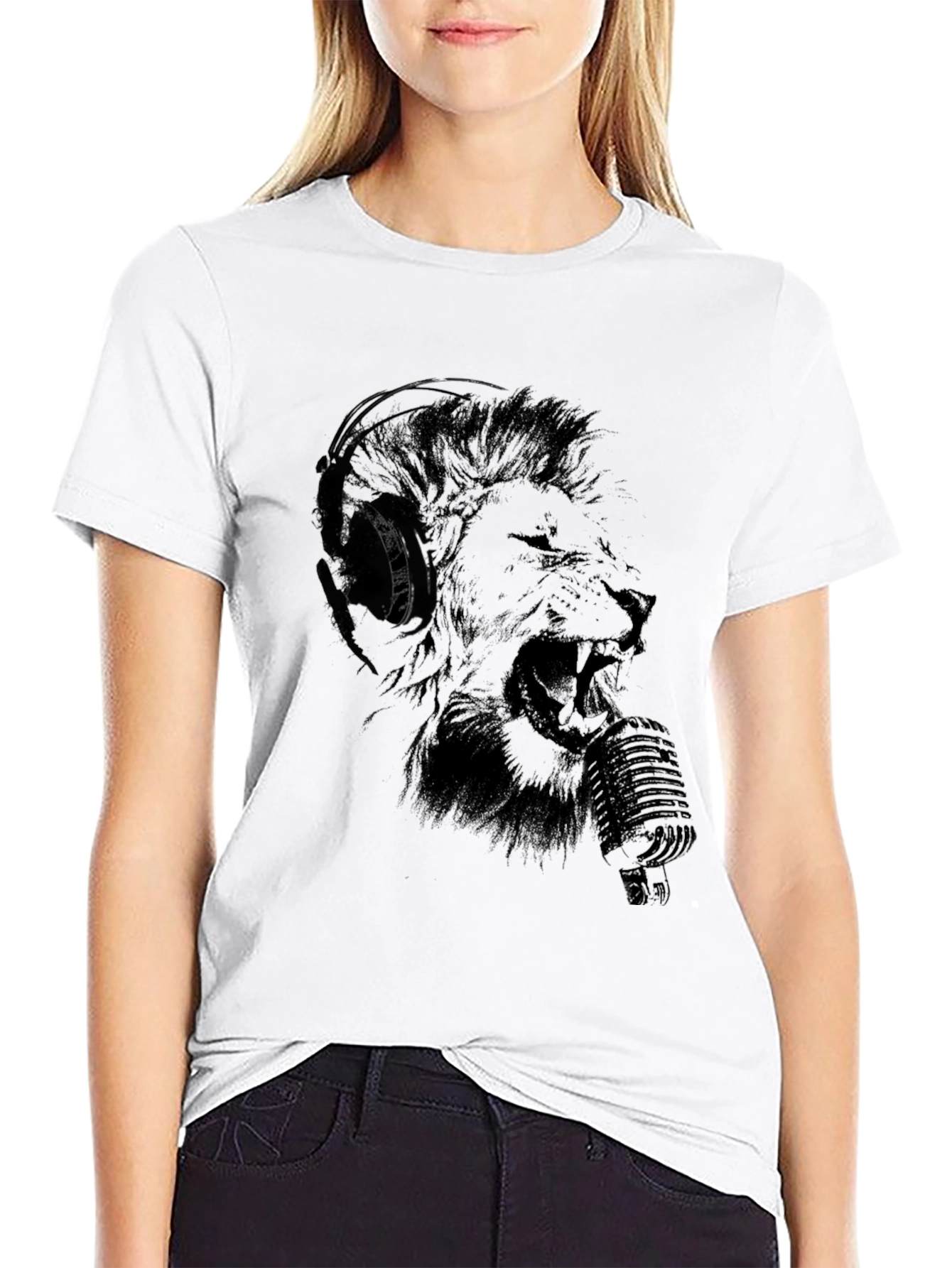 Lion DJ Graphic Tee - Mens Black T-Shirt