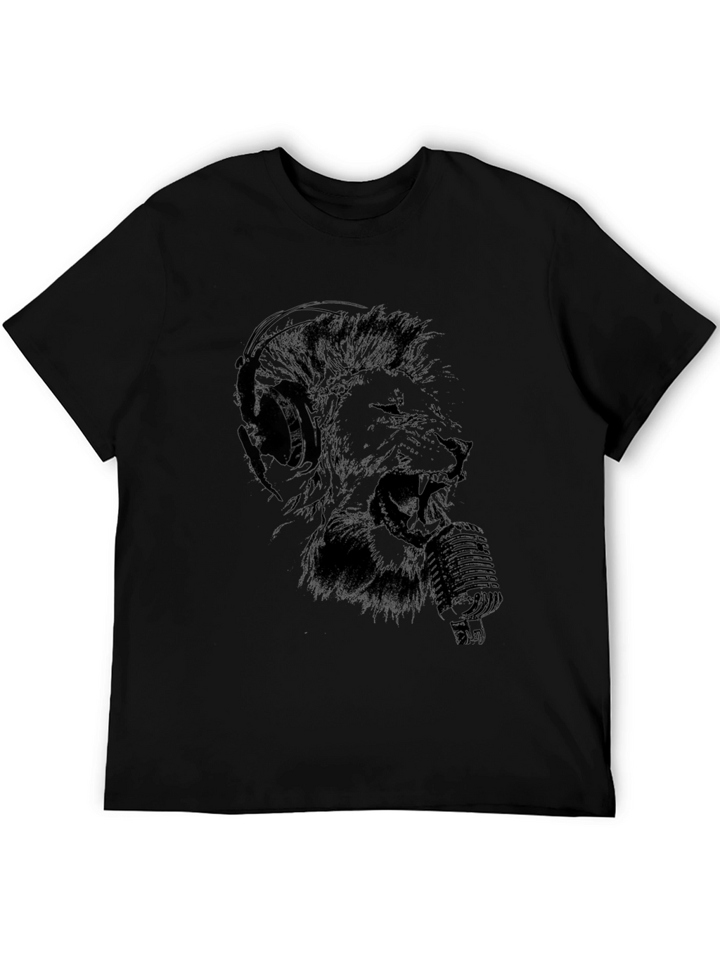 Lion DJ Graphic Tee - Mens Black T-Shirt